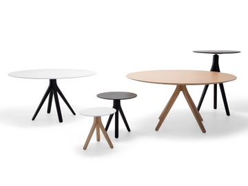 NUEZ ME2873 / ME2880 - Round wooden high side table by Andreu World - view 3